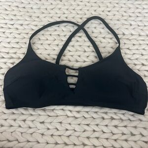 Cupshe Black Strappy Ladder-Front Bikini Top